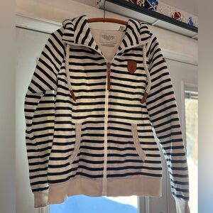 Wanakome Black and White Striped Hoodie